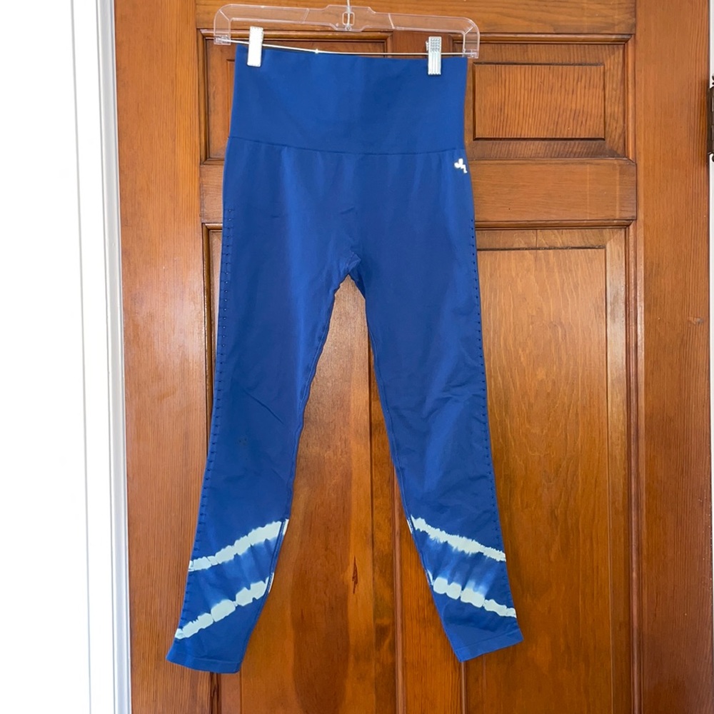 Blue tie die high rise legging